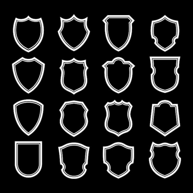 Set of shield badge vector