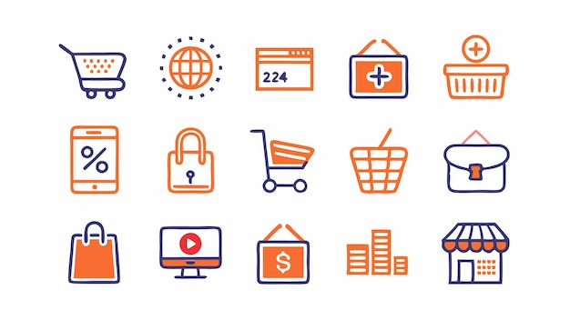 Set of Shopping Icon Vector illustration