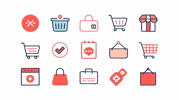 Set of Shopping Icon Vector illustration