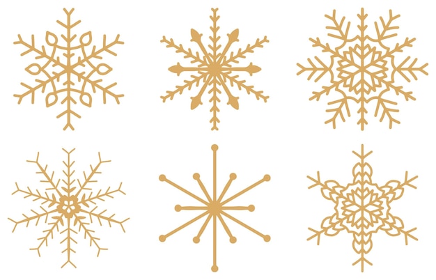 Set of Snowflakes Christmas Design pro vector