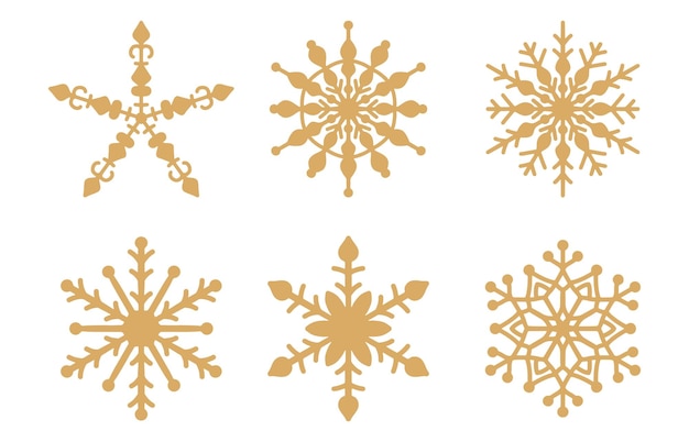 Set of Snowflakes Christmas Design pro vector