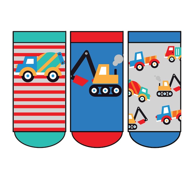 set of socks pattern. illustrations isolate sock with colored pattern