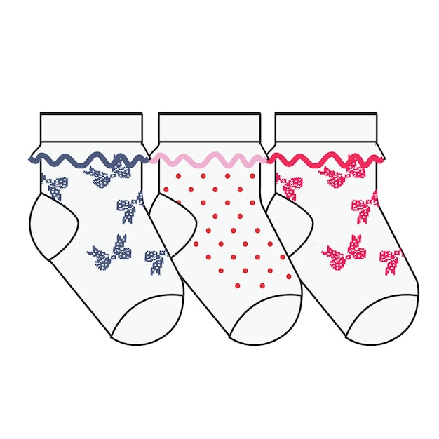 set of socks pattern. illustrations isolate sock with colored pattern