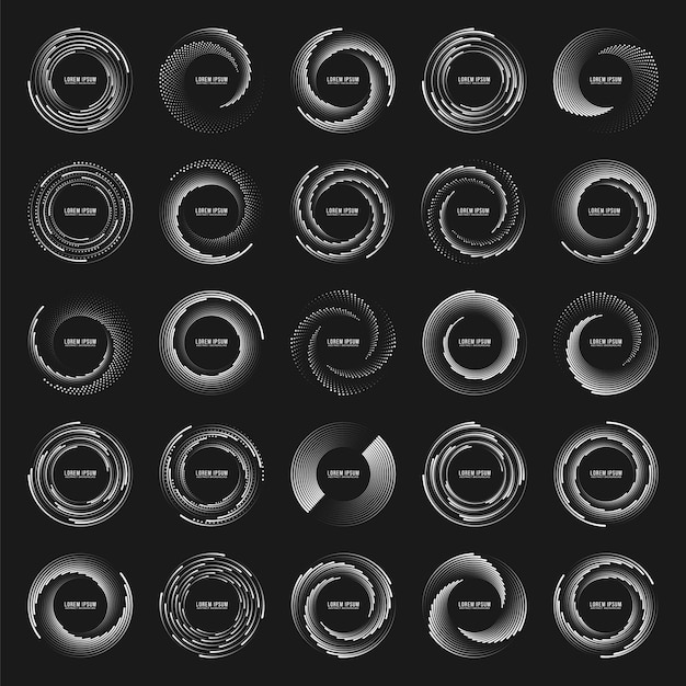 Set of speed lines in circle form
