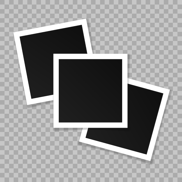 Set of square  photo frames. Template design.