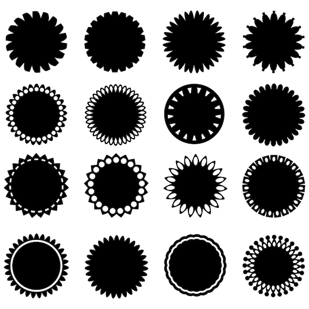 Set of star shapesPolygonal elements collectionBlack geometric design symbol starburst collection