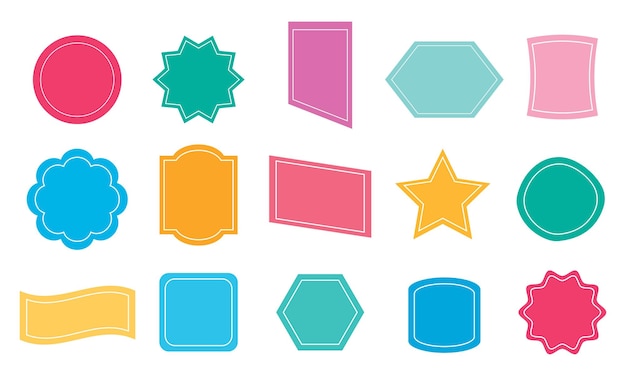 Set of sticker element geometric shape vector illustration isolated on white background
