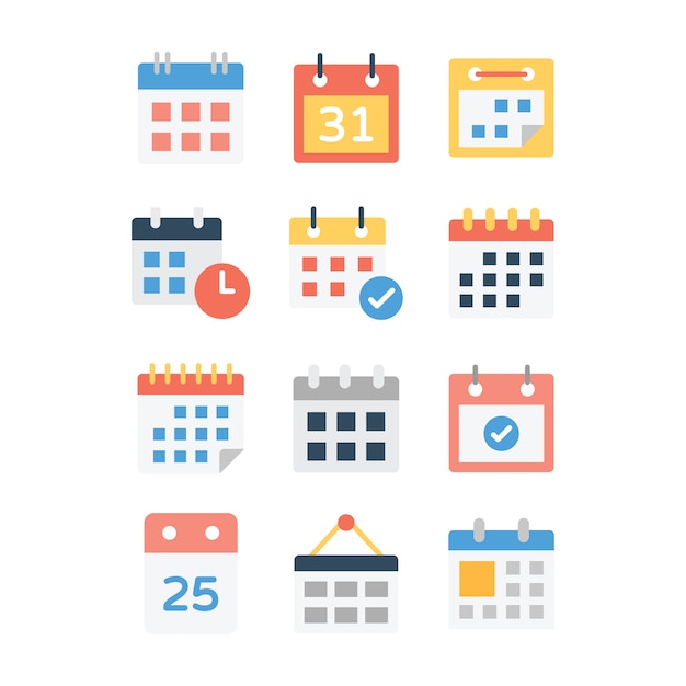 Set Of Table Calendar Icons