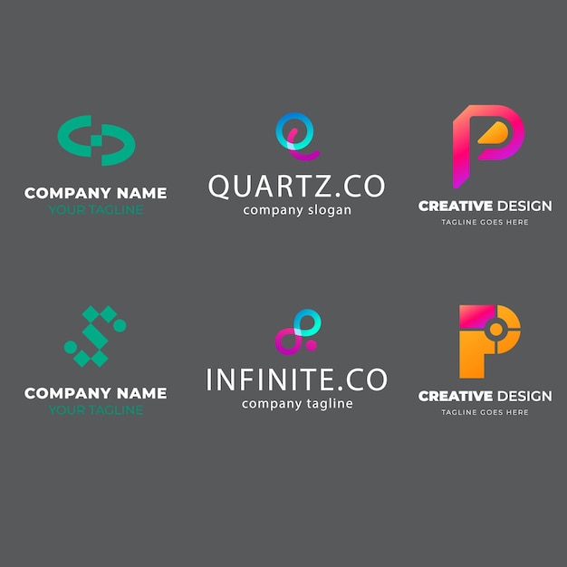 Set of technology code logo icon Abstract circuit programmer logo design template