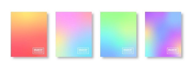 Set of template gradient Soft color background design