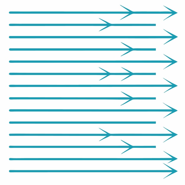 set of thin horizontal lines with directional arrows for flow and process illustrations