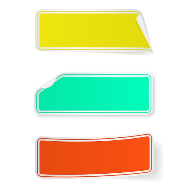 set of three blank sticky long labels for your design.