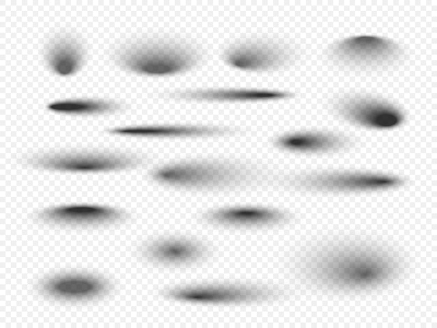 Set of transparent shadow with soft edges