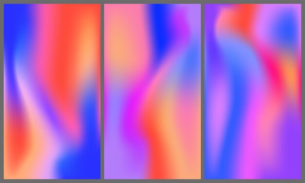 set of trendy dynamic colorful gradient background templates