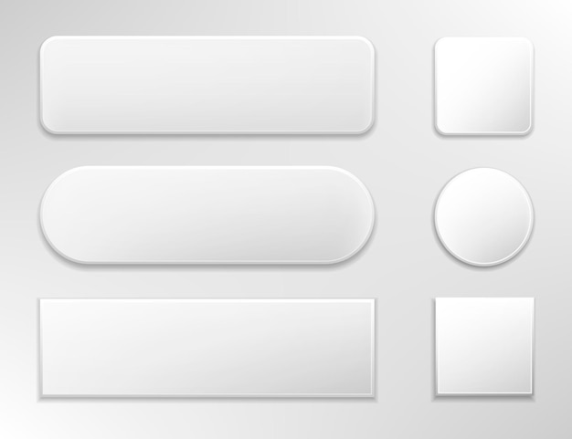 set of various gray glossy web buttonsvector illustration isolated on white background