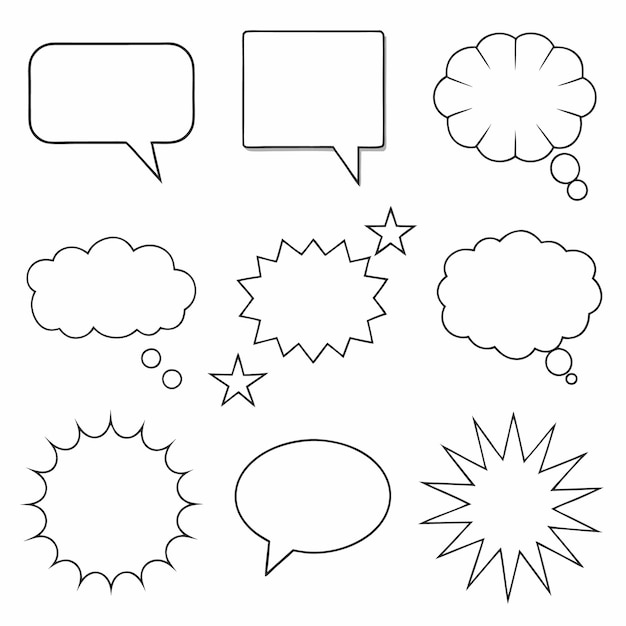 set of various speech bubbles for comics illustrations or text effects
