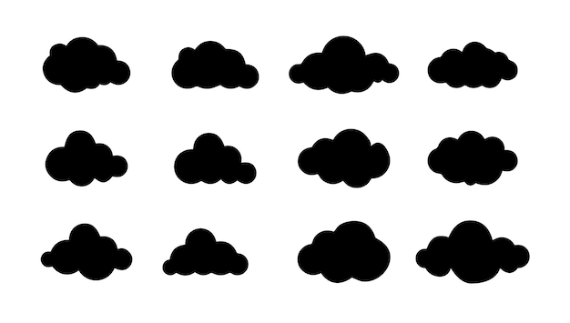Set of vecrtor clouds Cartoon cloud collection