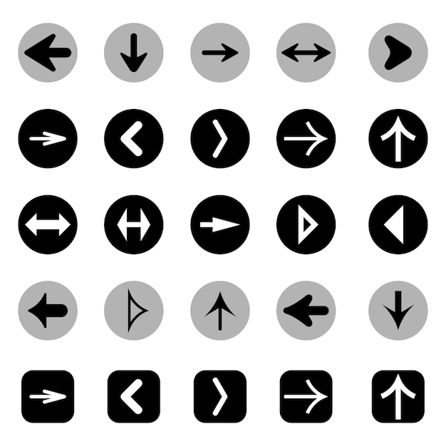 Set of vector arrows Cursor Arrow icon pack Arrows collection