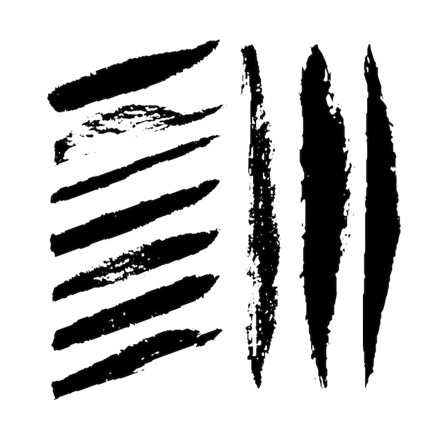 Set of vector brush strokes