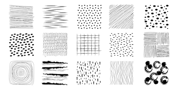 set of vector dots dashes doodles grunge circles and grunge lines for various modern designs