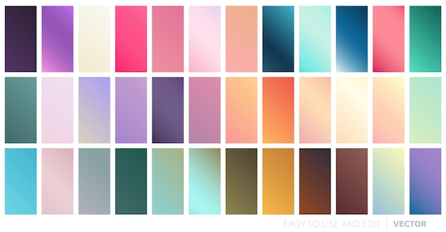 set of vector gradients modern combinations of colors and shades color gradient palette