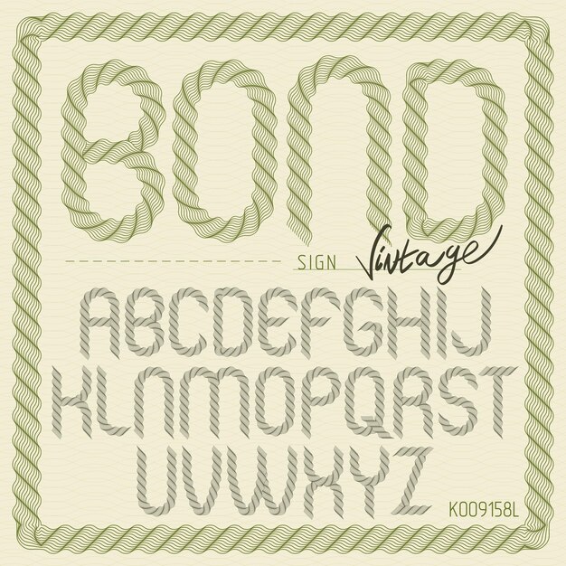 set of vector rounded capital alphabet letters isolated created using guilloche ornate, decorate waves. can be used for certificate design.
