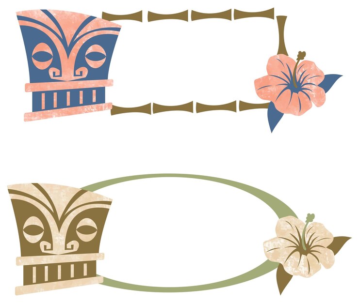 Vektör set of vector tiki frame