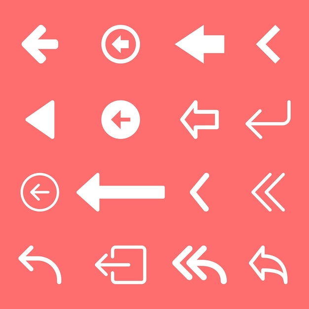 Set of vector white arrows in different styles Vector isolated arrows Premium vector