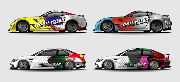Set of vehicle wrap background designs