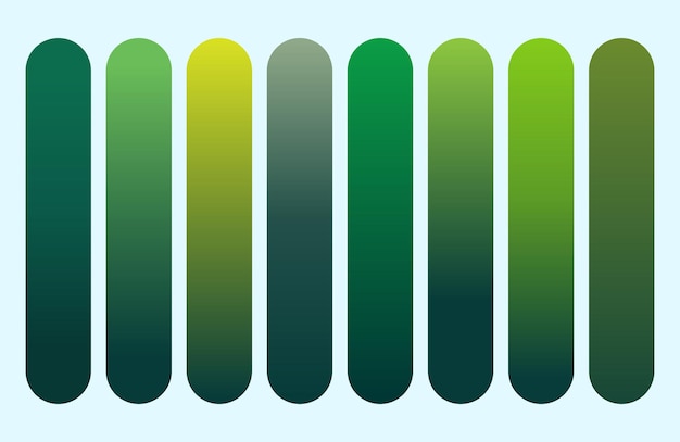 Set of vibrant gradients swatches or buttons