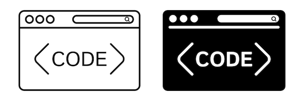 Set of Web Coding Icons Programming Symbols Modern Design for Apps Web