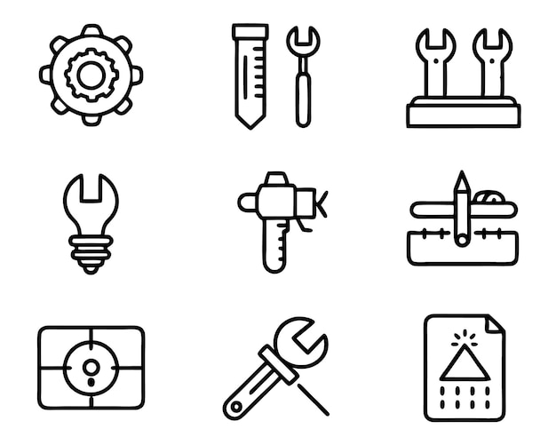 set of workshop icon illustration communication business management leadership seminar support