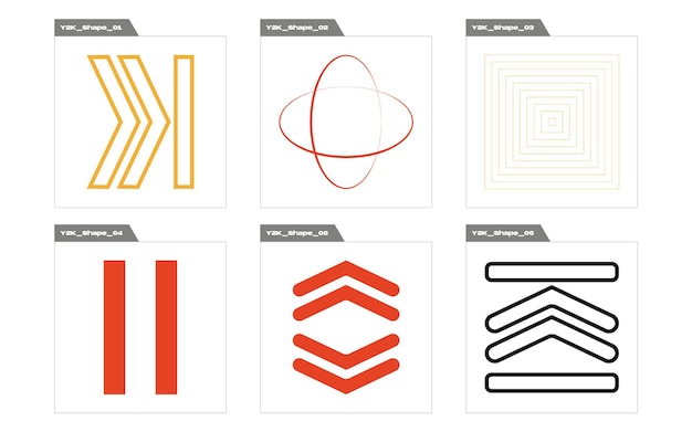 Set of Y2K style vectors of objects Large set of retro objects for design Cyberpunk elements