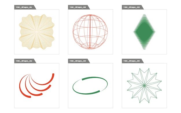 Set of Y2K style vectors of objects Large set of retro objects for design For modern Tshirts designed