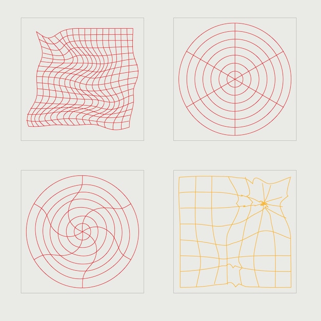 set of y2k style vectors of objects large set of retro objects for design objects in y2k style