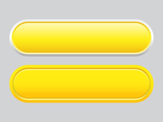 Set of yellow empty buttons for UI web design app interface game and digital projects