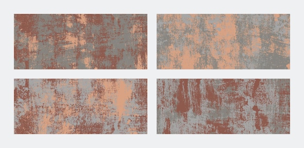 set or rusty grunge texture horizontal banner backgrounds abstract colored grungy patterns