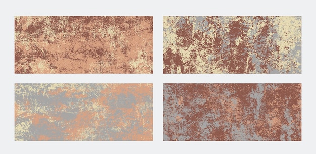 set or rusty grunge texture horizontal banner backgrounds abstract colored grungy patterns