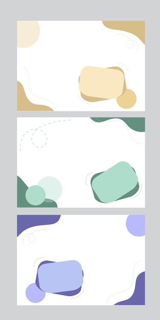 Set pastel template banner  Design with liquid shape yellow green purple violet