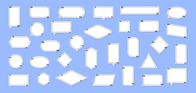 Set quote box frame texting quote blank template boxes