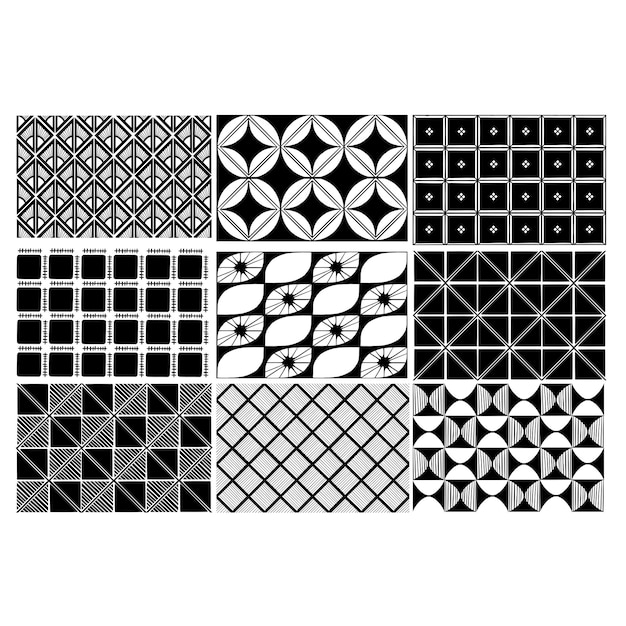 Set seamless abstract geometric Vector ornament textile
