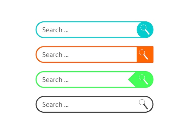 Set search bars element design template vector illustration