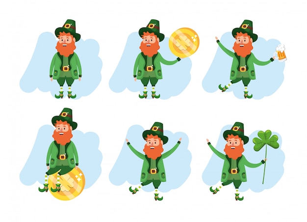 set st patrick man with hat and beard to celebrate event
