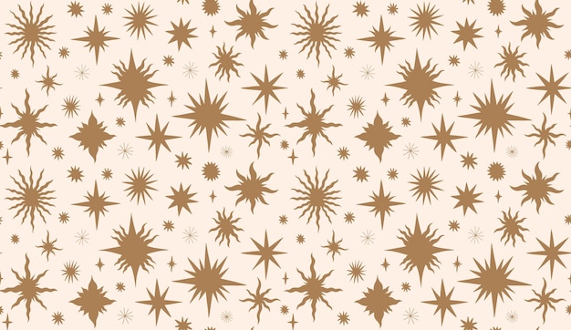 Set star celestial seamless pattern background drawing element collection flat cartoon space sky abs...