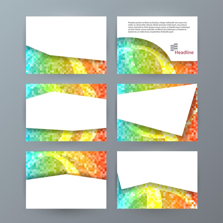 Vektör set templates horizontal presentation brochure powerpoint slide06