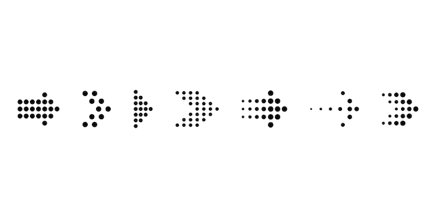 Set with dotted black arrows Arrow signpost