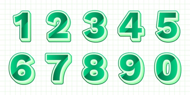 Sets of Numerals with 3D Styles