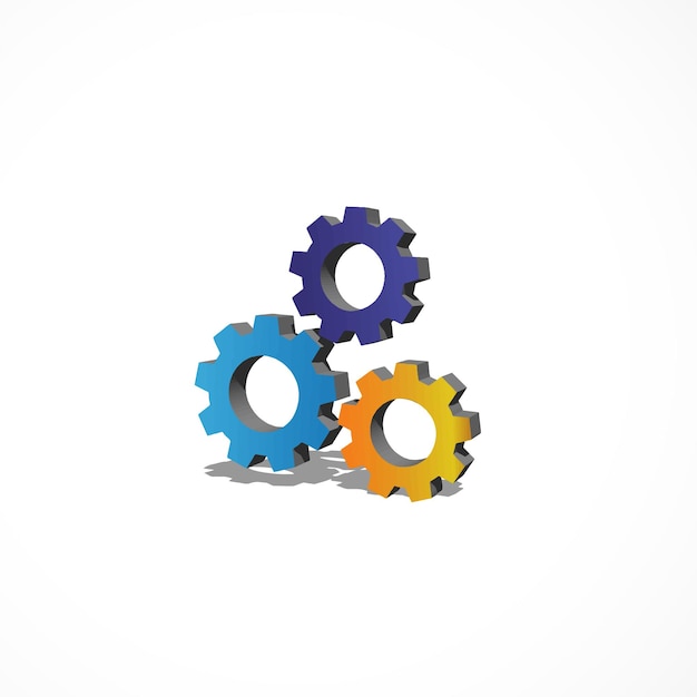 setting gear 3d icon render