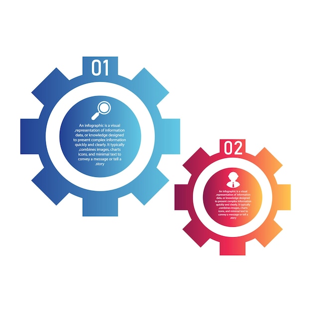 Setting infographic element with 2 step concept and icons can be used for workflow business