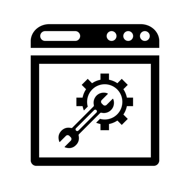 Setting web webpage icon Black vector graphics
